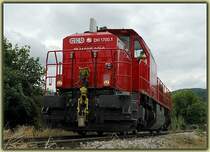 Wie bereits vor ein paar Tagen gezeigt, bespannte ja die GKB 1700.1 zum vorl�ufig letzten Mal am 14.8.2006 LTE Zementzug Liesing-Waldm�hle-Liesing. Die Aufnahme als LZ entstand kurz vor Perchtoldsdorf bei der R�ckfahrt aus dem Holcimwerk in Waldm�hle.