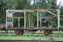 Ohne Beplankung steht der ถ.ค. 366 (ถ.ค.= C.H./Covered High-Sided Wagon, Makkasan Workshop, 1942) am 06.Jänner 2013 in der Thung Song Junction.

