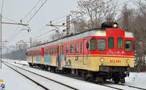 S 813-041 fhrt durch Maribor-Tabor Richtung Srediče. /15.2.2013