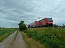146 113-6 mit einem RE am 08.06.12 kurz vor dem ESig A Mllheim (Baden). Nrdl. Einfahrt)