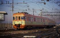 Venedig Santa Lucia am 19.1.1991
Aus Venedig Mestre kommend erreicht der FS Elektrotriebwagen
ALe 801 den Hauptbahnhof von Venedig.