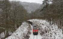 225 802-8 mit dem M ***** (Baumholder-Neunkirchen) bei Heimbach 25.2.13
