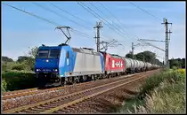 185 521-2 & 185 589-9  -beide HGK- �lpendel aus Stendell.  Stralsund am 02.09.12 