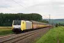 ES 64 F4 - 203 (TXL) mit ARS-Altmann-Autozug vor Retzbach (Zellingen) [04.08.2012]