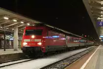 Die neulackierte DB 101 002 legte am 13.02.13 mit dem DRV 1318 (Innsbruck Hbf - Amsterdam Centraal) einen Halt in W�rgl Hbf ein.