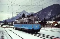 Der  Gl�serne Zug  491 001-4 trifft im Dezember 1978 in Mittenwald ein