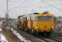 NRS-Stopfmaschine + SSP 110 SW Eurogleis bei Staffelstein am 28.02.2013