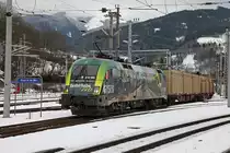 470 504 (140-Jahre Gysev) f�hrt am 27.02.2013 mit einem G�terzug durch Bruck/Mur.