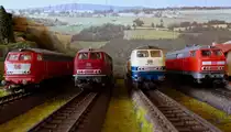 4 Dieselloks machen halt. 218 790-5, V160 026, 218 199-8 und 218 424-0. Foto 02.03.13
