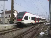 RABe 523 030 am 26.2.2013 in Allaman als S4 nach Pal�zieux.