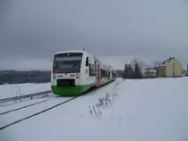Zwei 650er der EIB fahren am 01.03.13 durch Mehltheuer/V. Richtung Gera.
