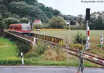 628 604 am 16.9.00 auf dem nur 600 Meter langen Abschnitt zwischen den Stationen Orlam�nde und Freienorla.