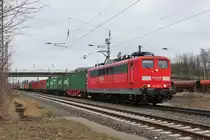 Am 3.M�rz 2013 war 151 059 in Elze mit einem Containerzug auf dem Weg in den S�den.