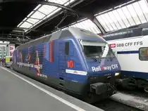 SBB - Werbelok 450 050-8 im Hauptbahnhof Z�rich am 23.02.2013