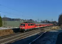 111 167 mit einem RE nach Salzburg Hbf am 05.03.2013 am B� Vogl.