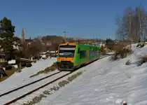650 660 (VT 25) als RB nach Zwiesel am 03.03.2013 bei Zwiesel.
