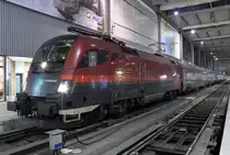 Die 1116 209 mit dem Railjet aus Wien in M�nchen HBF am 03.03.2013
