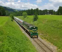Mein pers�nlicher H�hepunkt in Sachen Bahn im Jahr 2010 war der erstmalige Besuch einer slowenischen Gro�diesellok der Baureihe 664 in �sterreich.

Damals war eine englische Reisegruppe mit dem Sonderzug 19194 gezogen von der 664 119 von Maribor via Bruck an der Mur, St. Michael, Obdach, Klagenfurt und zur�ck �ber den Karawankentunnel nach Ljubljana unterwegs.

Ein besonderes  Klangerlebnis war die Erklimmung des Scheitelpunkts der Lavanttalbahn, dem 880 Meter hohen Obdachersattel wo auch dieses Bild entstanden ist. 