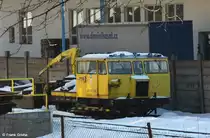 Am Bahnhof abgestellter Arbeitswagen MUV 691-1160, KBS 145 Sokolov – Klingenthal, S�DC, fotografiert in Olovi (Tschechien) am 11.02.2012