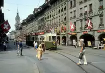 Bern SVB Tram 3 (Be 4/4 113) Spitalgasse / B�renplatz im Juli 1983.