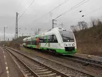 Der einzige Itino der Erfurter Bahn fuhr im November 2012 mal wieder ein paar Eins�tze auf der Relation Halle - Kassel. Hier ist der VT201 bei der Ausfahrt aus Eichenberg Richtung Kassel aufgenommen. 23.11.2012.