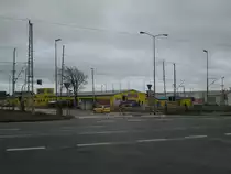 Bahn�bergang Richtung Garz,am 27.Dezember 2012,in Samtens.