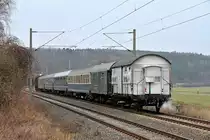 Dampfsonderzug E 75918 / E 75919  Burg Eppstein  mit der 52 4867 der Historischen Eisenbahn - 03.03.2013  --  Tender voraus nach Limburg, zwischen Lindenholzhausen und Niederbrechen -- Weitere Fotos siehe auch auf http://www.schmalspuralbum.de/ und http://www.FGF-Fotoalbum.de/