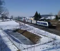 223 152 mit einem Container in Obermylau/V. am 16.03.13.