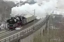 03 1010 in Altenbeken auf dem Bekeviadukt, bei einer Sonderfahrt von Nostalgiereisen von Bonn nach Ottbergen, sowie mit einer zus�tzlichen P�ndelfahrt von Bad Drieburg-Paderborn-Ottbergen. Aufgenommen am Samstag den 16/03/13.