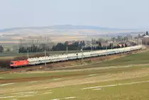 1116 027-4 mit einem Ganzzug bei Neulengbach. Aufgenommen am 16.3.13