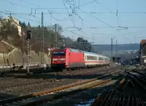 101 086 zieht am 16. M�rz 2013 den IC 2983 nach M�nchen Hbf durch Kronach Richtung Lichtenfels.