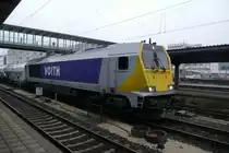 Am 04.01.13 steht eine Maxima mit einem G�terzug in Ulm Hbf und wartet auf die Weiterfahrt gen S�den.