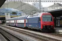 Ersatzzug des ZVV mit Re450 076 f�r den Rheintalexpress(REX)Chur-St.Gallen am 17.03.13 in Chur  
