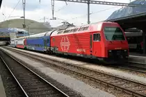 Ersatzzug des ZVV  Verbundzug  mit Re450 060 f�r den Rheintalexpress (REX) Chur-St.Gallen am 17.03.2013 in Chur.