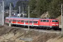 Die 111 174-9 mit RB von M�nchen nach Innsbruck in Reith am 16.03.2013