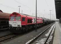 DE 670 (266 070-2) der HGK steht am 17. M�rz 2013 mit einem Kesselwagenzug in Bamberg.