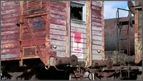 Zeitzeugen aus der vergangenen Epoche erz�hlen so manche Geschichten. Hier mal 
bildlich festgehalten,alte G�terwaggons der SNCB. Da kommt man schon ins Schw�rmen
und man findet immer wieder neue Details und Motive. Montzen/Belgien im M�rz 2013.