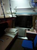 Das Schlafabteil 1. Klasse am 25.04.2011 im Nachtzug von Butterworth nach Kuala Lumpur.