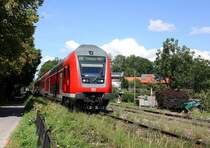 IRE kurz vor der Einfahrt in Lindau Hbf. Aufgenommen am 7.8.2012.