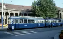 Z�rich VBZ Tram 5 (B 126) Tessinerplatz / Bahnhof Enge im August 1986.