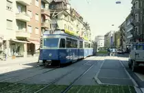 Z�rich VBZ Tram 2 (Be 4/6 1611) Badenerstrasse / Zypressenstrasse im August 1986.