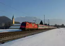 1216 012 mit einem EC am 26.01.2013 bei Niederaudorf.