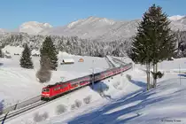 111 037 mit RB 5409 am 16.03.2013 bei Klais.