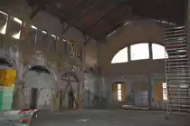 15.3.2011 ehem. Vorortbahnhof der Berlin - Stettiner Eisenbahn. Blick durchs Fenster w�hrend des Umbaus zu einer Event-Location