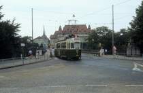 Bern SVB Tram 5 (Be 4/4 130) Kirchenfeldbr�cke / Helvetiaplatz im Juli 1983.