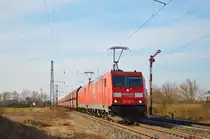 185 299-5 und einer weiteren unbekannten 185 mit dem Erzbomber in Eggolsheim am 22.03.2013