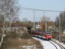 24.3.2013 Berlin, Karower Kreuz. 442 316 von Birkenwerder / Abzweig Karow West kommend unterquert die Berlin - Stettiner Bahn