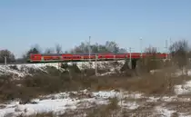 24.3.2013 Karower Kreuz. RE 3 nach Elsterwerda �berquert das Abzweiggleis zum westlichen Berliner Aussenring