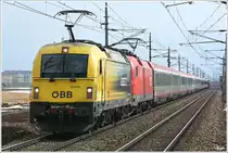1216 210  Kapsch  & 1116 181 ziehen den OIC 531  Sonnenstadt Lienz  von Wien Meidling nach Lienz.
Zeltweg 23.3.2013