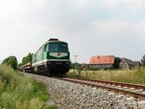 232 155 (V300 005) der Wismut mit �G 66237 in Gro�braunshain (25.07.2006)